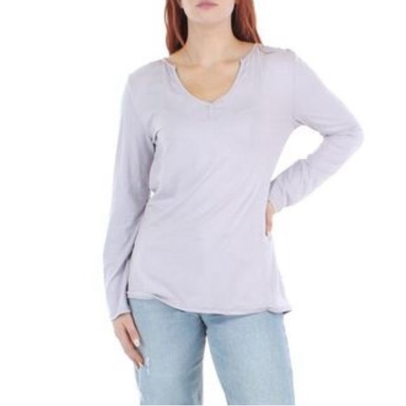 Bearpaw Womens Purple Stretch V-Neck Long-Sleeved Blouse Top NWOT - Picture 2 of 2